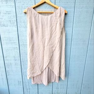Alice and Olivia Silk Chiffon Egyptian Goddess Drape Dress size M Taupe Gray
